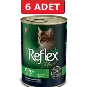 Plus Kitten Tavuklu Pate Içinde Et Parçacıkları 400GR 6 Adet Yavru Kedi Konserve Yaş Mama