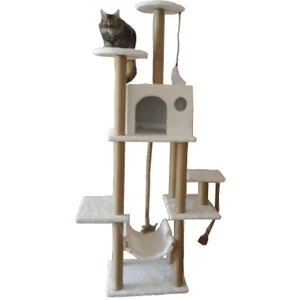 Kedi Tırmalama Evi ve Oyun Platformu %100 Garanti 170 cm