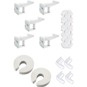 Baby Lock Bebek Çocuk Güvenlik Seti, 5 Çekmece Dolap Kilidi, 4 Köşe Koruyucu ve 6 Priz Koruyucu, 2 Kapı Koruyucusu