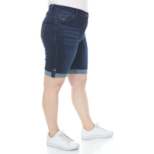 Kadın Büyük Beden Duble Paça Kot Şort Rahat Kesim Yazlık Nefes Alabilir 44-54 Beden