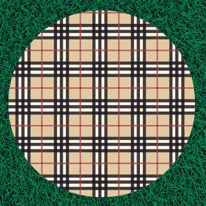 Tarzını Seç Yıkanabilir Yuvarlak Piknik Örtüsü Burberry Desenli