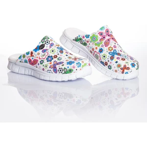 Kadın Beyaz Kelebek Temalı Ortopedi Hafif Taban Sabo Terlik Hemşire Terliği Kelebekli Hemşire Terliği Rahat Sabo Terlik Hastane Terliği Medikal Doktor Terliği Kelebek Terlik