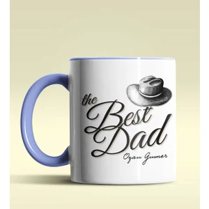 Hediye Zengini Kişiye Özel The Best Dad Tasarımlı Mavi Kupa Bardak