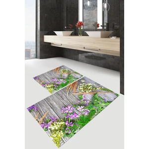 Yıkanabilir Kaymaz Dot Taban 2'li Banyo Paspası ( 50CM x 60CM - 60CM x 100CM) MNP1103