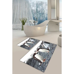 Yıkanabilir Kaymaz Dot Taban 2'li Banyo Paspası ( 50CM x 60CM - 60CM x 100CM) MNP1074