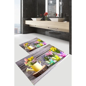 Yıkanabilir Kaymaz Dot Taban 2'li Banyo Paspası ( 50CM x 60CM - 60CM x 100CM) MNP1110