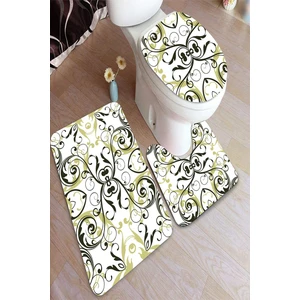 Yıkanabilir Kaymaz Dot Taban 3'lü Klozet Takımı (60CM x 100CM - 55CM x 60CM - 47CM x 50CM) MNKZ6098