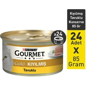 Gold Kıyılmış Tavuklu Konserve Yetişkin Kedi Maması 24 x 85 gr