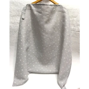 Gri Yıldızlı Müslin Emzirme Önlüğü %100 Pamuklu Ayarlanabilir 97x78 cm
