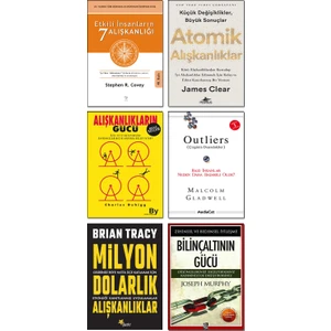Bilinçaltının Gücü + Etkili Insanların 7 Alışkanlığı + Atomik Alışkanlıklar + Alışkanlıkların Gücü + Milyon Dolarlık Alışkanlıklar + Outliers / 6 Kitap Set