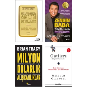 Milyon Dolarlık Alışkanlıklar / Brian Tracy + Zengin Baba Yoksul Baba / Robert T. Kiyosaki + Milyoner Aklın Sırları / Harv Eker + Outliers / Malcolm Gladwell  - 4lü Kitap Seti