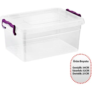 Gıda Saklama Kabı Yer Tasarruflu Kapaklı Kollu Şeffaf Kutu 30,00 Lt