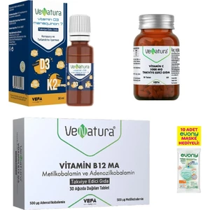 Vitamin C 1000 Mg + D3K2 20 ml Damla + Vitamin B2 Ma