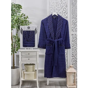 Vespira Erkek Şalyaka Kutulu Bornoz Koyu Lacivert