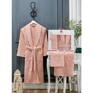 Asiya Bukle Şalyaka Havlulu Bornoz Seti Kutulu Pudra