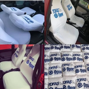 Tofaş Sahin S Oto Koltuk Servis Kılıfı Penye Opar Baskılı Ön Arka Takım Beyaz