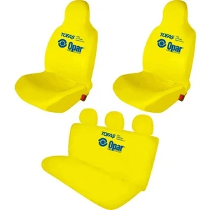 Tofaş Doğan Slx Oto Koltuk Servis Kılıfı Penye Opar Baskılı Ön Arka Takım Sarı