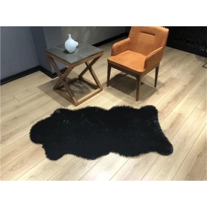 Halı Portalı Halıportalı Siyah Tavşan Tüyü Pelüş Halı Süet Taban Tavşan Siyah