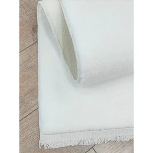 Balat Halı Saçaklı Kalın Yumuşak Kaymaz Taban Beyaz Peluş Halı