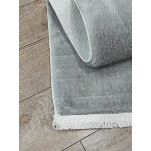 Balat Halı Saçaklı Kalın Yumuşak Kaymaz Taban Açık Gri Peluş Halı