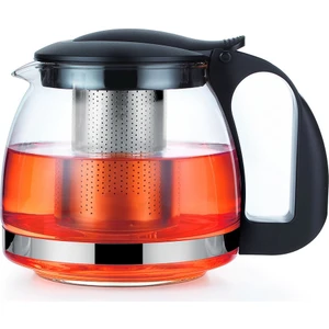 1250ML Siyah Süzgeçli Cam Demlik