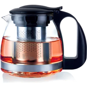 1500ML Siyah Süzgeçli Cam Demlik