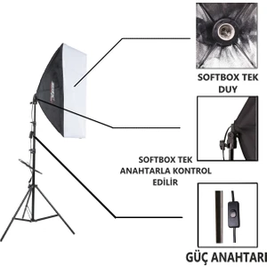 50X70cm Tekli Softbox Ampülsüz