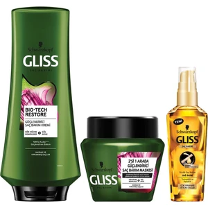 Bio-Tech Saç Kremi 360 Ml+Saç Bakım Maskesi 300 Ml + Gliss Oil Elixir Yağ İksiri 75 Ml