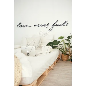 Nt Handmade Siyah Love Never Fails Ahşap Duvar Yazısı Duvar Dekoru