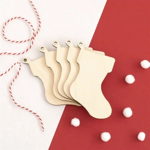 Nt Handmade 5 Adet Ahşap Yılbaşı Süsü-Çorap