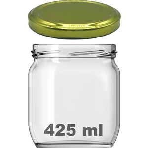 425 cc Kavanoz Metal Gold Konserve Kapaklı 425 ml Şeffaf Cam Kavanoz 1 Adet