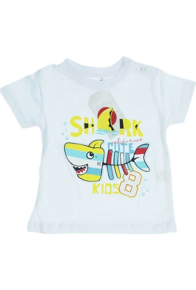 Ana Kuzusu Difa Kids Erkek Bebek Shark Baskılı Tişört