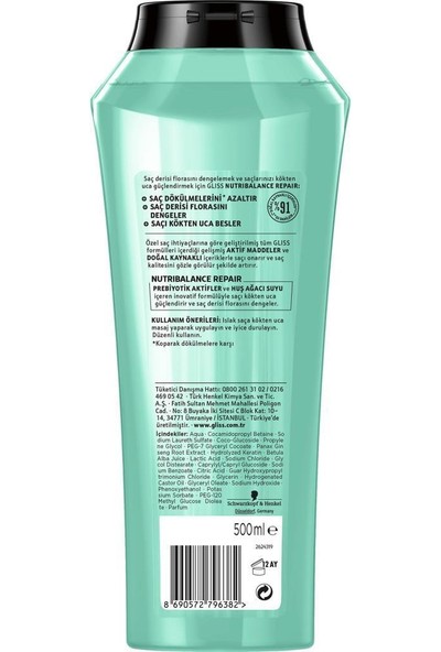 Schwarzkopf Gliss Nutribalance Saç Bakım Şampuanı 500 ML