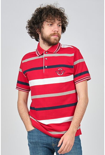Neyir Erkek Blok Desenli Polo Yaka T-Shirt 1340106 Kırmızı