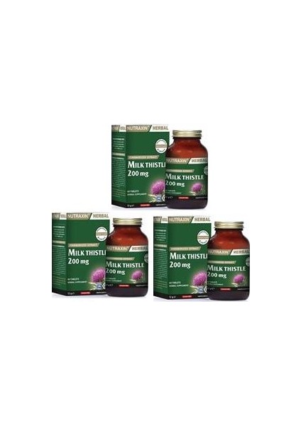 Herbal Milk Thistle 200MG 60 Tablet x 3 Adet