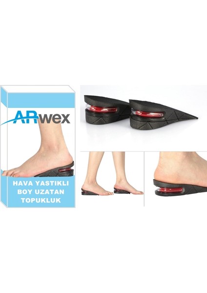 5 cm Tam Boy Uzatıcı Tabanlık Hava Yastıklı Ayakkabı Tabanlığı Gizli Topuk Boy Yükseltici ( Çift )