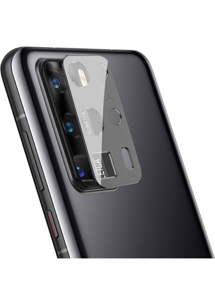 Huawei P40PRO+ Plus Kamera Koruma Cam+ Metal Lens Full Set Birleşik Siyah