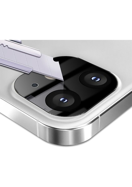 Apple iPhone 12 6.1 3D Full Kaplama Tempered Cam Kamera Koruyucu