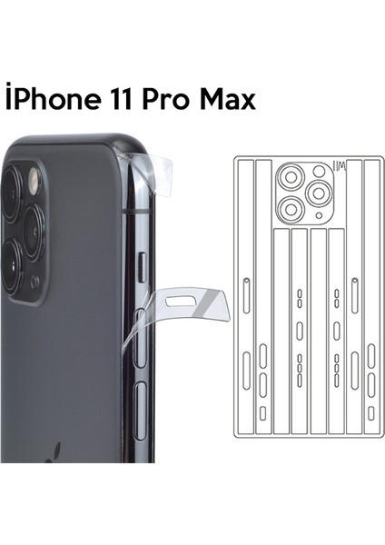Apple iPhone 11 Pro Max 6.5 Hidrojel Hayalet Yan Alt Üst Kamera Kaplama Film fiyatları