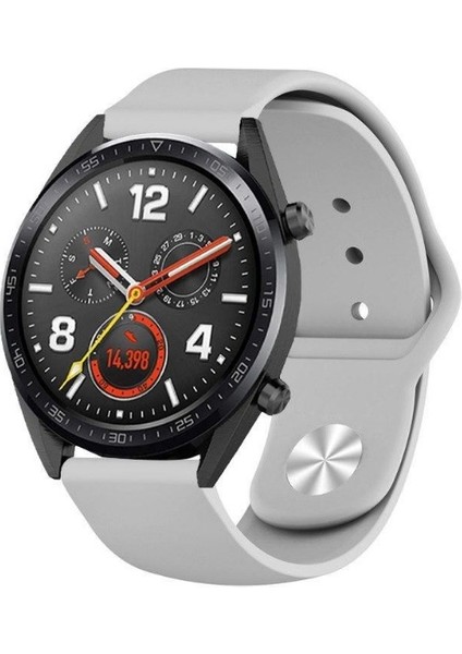 20 mm Galaxy Watch 42 mm- Active 1-2- S2 Classic Kayış Kordon Silikon Gri