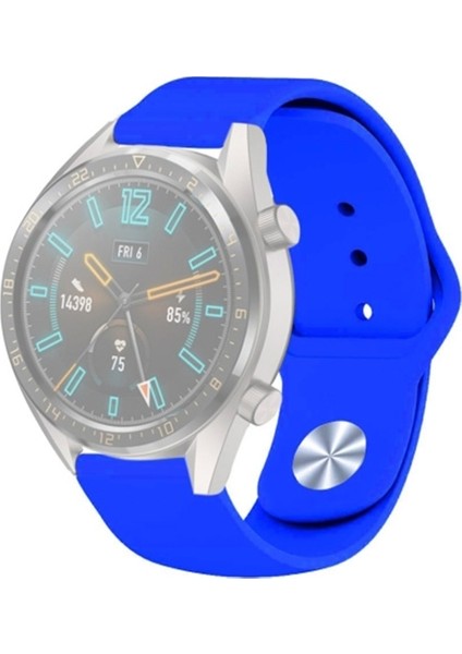 22 mm Gear S3 Watch 4 -Gt2 GT2E 46 mm Kayış,kordon Watch Active 2 22 mm Silikon Kayış Kordon Mavi