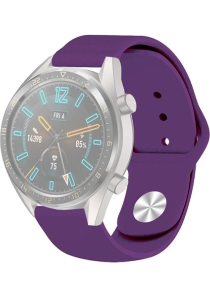 22 mm Gear S3 Watch 4 -Gt2 GT2E 46 mm Kayış,kordon Watch Active 2 22 mm Silikon Kayış Kordon Mor