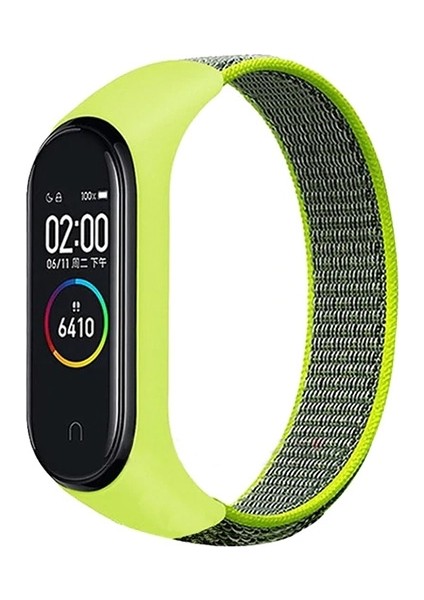 Xiaomi Mi Band 5-4-3 Nylon Kayış Kordon Yeşil