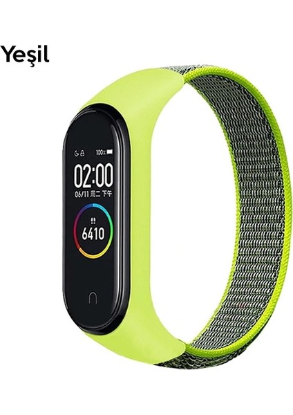 Xiaomi Mi Band 5-4-3 Nylon Kayış Kordon Yeşil