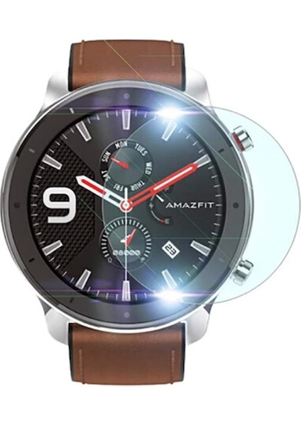 Amazfit Gtr 47 mm Tempered Cam Ekran Koruyucu Şeffaf