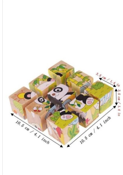 Ahşap Küp Puzzle 9 Parça modelleri