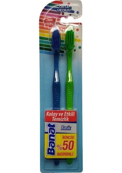 Basic Diş Fırçası Medium 1+1