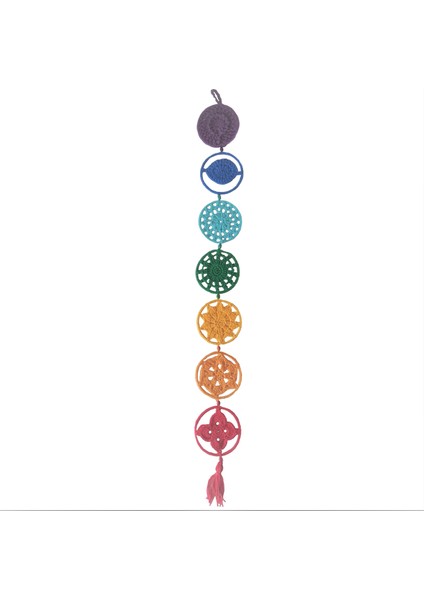 Yedi Çakra Orijinal Tasarım Duvar Süsü – El Yapımı, Lotus Motifli