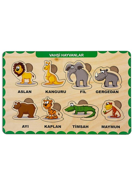 Ahşap Bul Tak Eğitici 2 Adet Yapboz Puzzle Seti