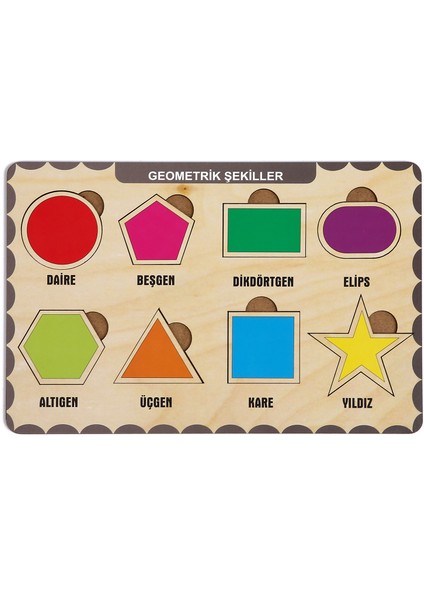 Ahşap Bul Tak Eğitici 2 Adet Yapboz Puzzle Seti